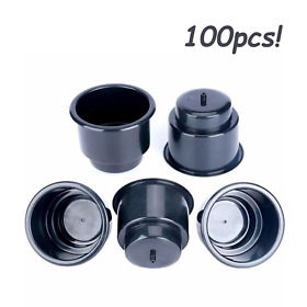 Yi-0335-bk10 100 Pack Plastic Recessed Cup Drink Holder With Drain For Boat Marine Car Table