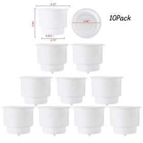 10pcs Recessed Drop In Plastic Cup Drink Can Holder White For Boat Car Marine Rv