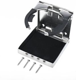 Cuh-1125-4er 1x Stainless Steel Fold Down Drink Cup Holder For Marine Boat Car Rv Adjustable