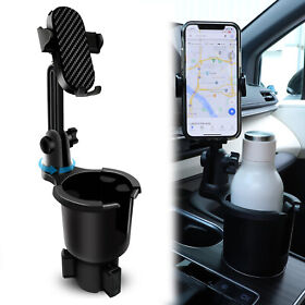 E52417hj 2 In 1 Car Cup Holder Expander With Adjustable Base 360 Rotatable Phone Mount
