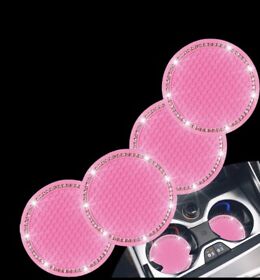 2pcs Bling Car Accessories For Women Cup Holder Insert Coaster Suv Auto Interior