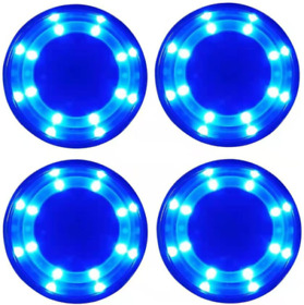4 Pcs Blue Led Stainless Steel Cup Drink Holder With Drain And Marine