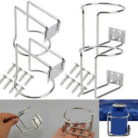 5689 4pcs Stainless Steel Ring Cup Drink Holder Suit For Marine Boat Yacht Truck Rv