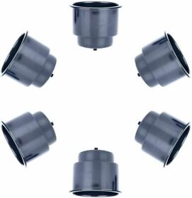 6 Pcs Plastic Cup Drink Holder With Drain Hole For Boat Table Black