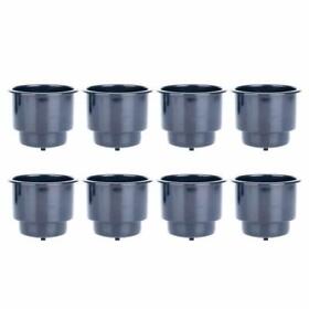 Yi-0335-bk08 8 Pcs Black Plastic Cup Drink Can Holder With Drain For Boat Marine Table Car Rv
