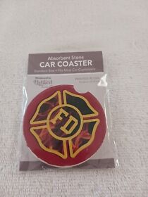 Absorbent Stone Car Cup Holder Coaster Maltese Cross 2 5/8 In