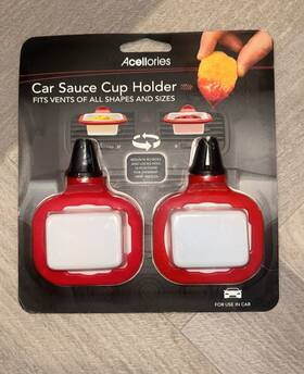 Acellories 816811027767 Car Sauce Cup Holder 2 Pack Vent Clip