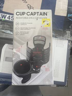 Cup07104 All Star Innovations Ftcup Captainft Adjustable 2 In 1 Cup Holder New Open Box Rotates Black