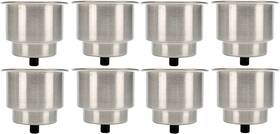 Amarine Made 700621157748 8pcs Stainless Drink Holder With Drain Multi-use Boat Cup White