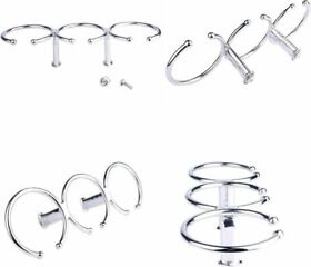 Amarine Made Stainless Steel Boat Triple Ring Cup Drink Holder Open Design