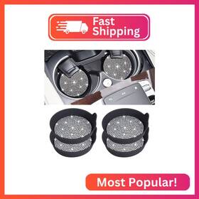 Qf398 Amooca Car Cup Coaster Universal Non-slip Holders Bling Crystal Rhinestone C