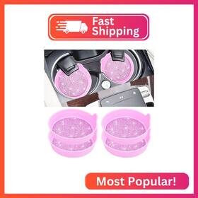 Qf437 Amooca Car Cup Coaster Universal Non-slip Holders Bling Crystal Rhinestone C