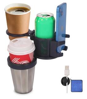 Araye 198168954591 6 In 1 Car Cup Holder-phone Holder/mount Temp Retaining- 3 Drink Compartments