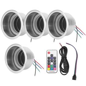 Arsor 330009211903 4pcs Stainless Steel Cup Drink Holder 3w 7 Colors Changing Rgb 14 Led Remote