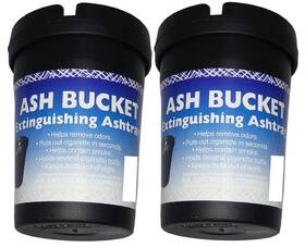 Npeatb-2p Ash Bucket 2 Pack Extinguishing Car Cigarette Ashtray Butt One Size Black