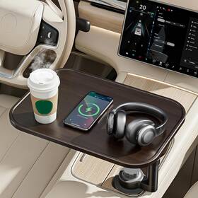 Cz01 Aucoza Car Desk Laptop Tray 360 Rotating Cup Holder Adjustable Height Compatible Food