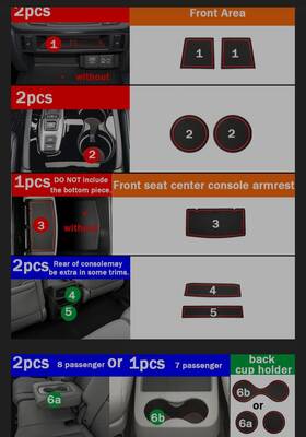 100980 Auovo For Honda Pilot 2016-2022 Accessories Cup Holder Door Mats Interior 31pcs