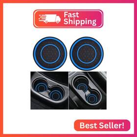 Cp-mats-blue1 Auprite Car Cup Holder Coasters 2 Pack Universal Auto Anti Slip Inse