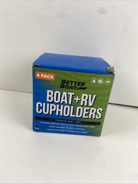 Better Boat 850033414400 Cup Holder Black Set 4 Folding For Drinks Wall Open Box