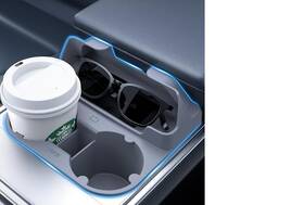 Sbj02 Bjbt 2-in-1 Cup Holder Insert Tesla Model Y And 3 2021-2023 Grey Storage Compartment