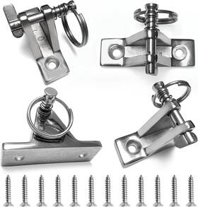 Boatpro 735530762561 4 Pack Bimini Top Deck Hinge Hardware With Pin And Ring 316 0.32in Silver