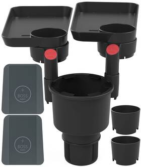 A-2tt Boss Dady Triple Car Cup Holder Expander Attachable 2 Tray With Adjustable Base And Lar