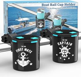 Botepon 717504914893 Marine Boat Rail Cup Holder - Tool-free Clamp For Bimini Top