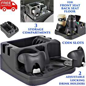 Emc-98-bl Branded Truck Car Auto Console Front Back Seat Cup Holders Coin Slots Storage Organizer