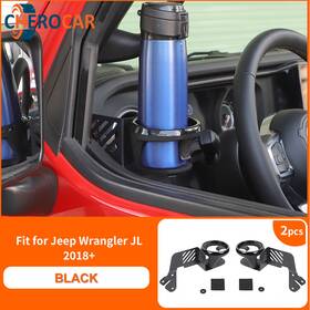 2025wu4329fwq1512yp01 Cherocar 2x Front Door Mount Cup Holder Bracket Kit For Jeep Wrangler Jl Gladiator Jt 18