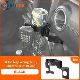 A2024100844ypwqre214 Cherocar Multifunctional Black Cup Holder Phone Mount Trim For Jeep Wrangler Jl Jt 2018
