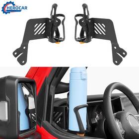 Apm2024041733 Cherocar 2pcs Front Side Door Mounting Cup Holder Panel Decor For Jeep Wrangler Jl Jt 18
