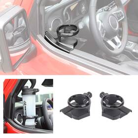 Chero20240725us02 Cherocar Black Door Mounted Drink Holders Front Cup For 2018-2024 Jeep Wrangler Jl/jt