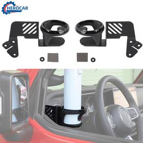 Cherocar25082084 Cherocar Front Door Mounting Cup Holder Bracket Stand For Jeep Wrangler Jl /gladiator Jt