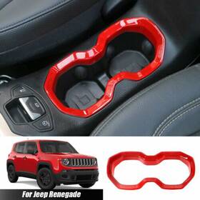 Rt-tcz202101116001 Cherocar Interior Front Water Cup Holder Trim Cover Decor Ring For Jeep Renegade 16 Red
