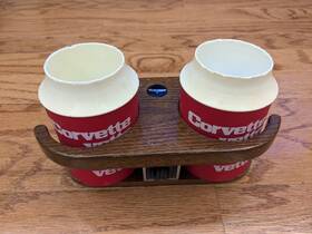190212 Chevrolet Vintage 1978 Corvette Cup Keeper Wood Drink Holder Set 1968-1982