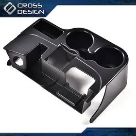 Ht-02itg3705abk Crossdesign Matte Center Console Cup Holder Fits For 2003-12 Dodge Ram 1500 2500 3500 Black
