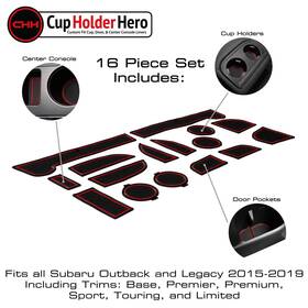 Sout5-red Cup Holder Hero Subaru Outback / Legacy 2015-2019 Liner Accessories