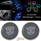 D6-cphled-tf Unbranded Switchable Colors Led Car Cup Holder Bottom Pad Atmosphere