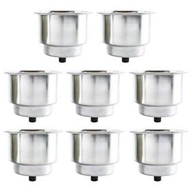 Das Marine 8 Pack Stainless Steel Cup Drink Holder With Drain For Boat