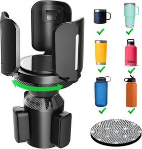 Cce-2.0 Degum Upgraded 64oz Large Cup Holder Expander With Coaster For Car Black