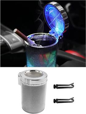 Dickno-928ca Dickno Car Ashtray With Blue Led Light Smell Proof Smokeless One Size Colorful