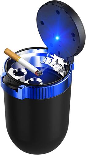 Dickno-982ca Dickno Car Ashtray With Lid Detachable Stainless Smokeless Auto 1 Pc Blue