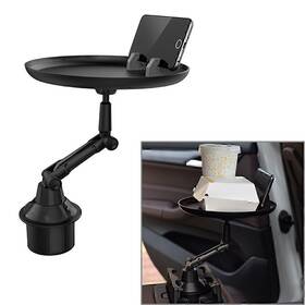Dictorcoltd 550732957948 Car Cup Holder Tray Table For Eating With Cell Phone Slot Coffee Stand Food