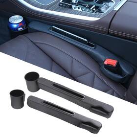 Durasiko Ufxs09 Advanced 3-in-1 Car Seat Gap Filler Organizer 2 Packs Pu Black