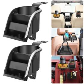 Eeekitonline 690770268528 2pcs Car Backseat Cup Holder And Hook Organiser Multifunctional Storage For Drinks