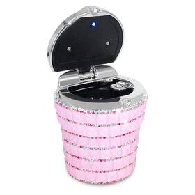 Eing 788807192240 Car Ashtray With Bling Diamond Auto 2.8 3.7 Inches B-pink