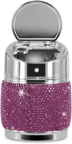 U22-shxzyhg-purple Eing Portable Auto Car Cigarette Ashtray Ash Bling Crystal One Size Purple