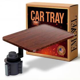 Woodct1-fba Emevel 199874010403 Car Tray Rotating Wood Adjustable Laptop Stand Portable Drive