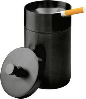 Eocici 689884124219 Car Ashtray With Lid Smell Proof 2.8 X 4.7 Inches Stainless Steel-black