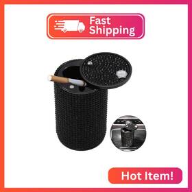 Usat585-45-376 Eocici Car Ashtray With Lid Smell Proof Aluminum Crystal Diamond Cigarette Smokeless A